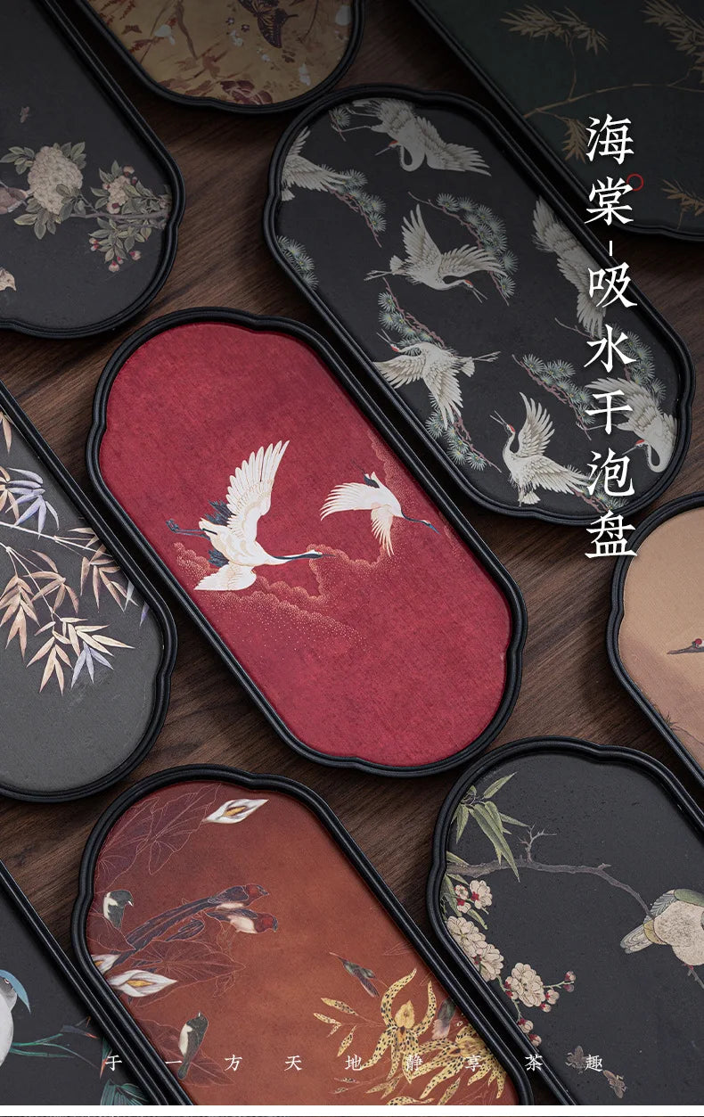 Tea Tray Dry Small Absorbent Tea Table Household 2024 New Pot Bearing Guochao Tea Ceremony Serving Tray