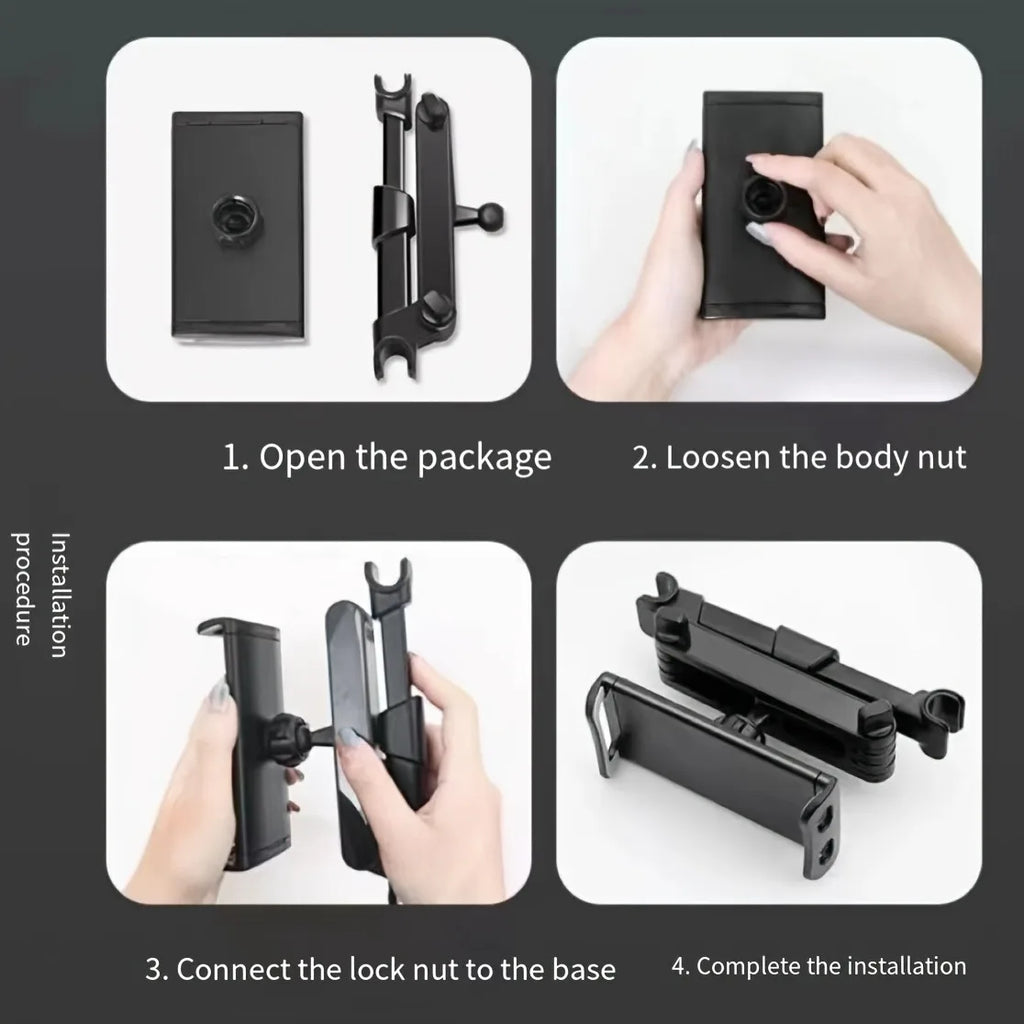 Universal Car Headrest Tablet Mount for IPads, and Cell Phones - Hands-Free Entertainment for Backseat Passengers