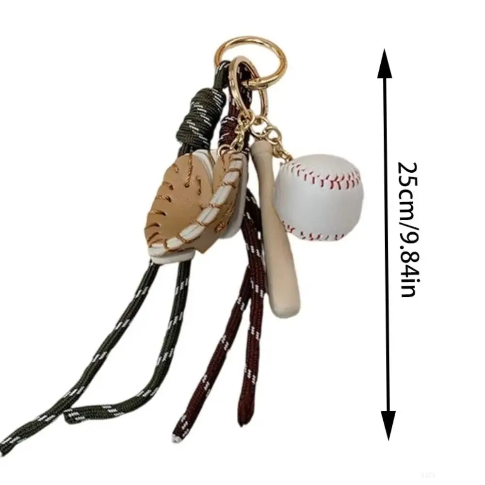 Bag Charms Baseball Braid Rope Pendant Weave Rope Nylon Braid Rope Bag Charms Key Ring Bag Accessories Car Key Chain