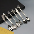 6Pcs/Set Vintage European Palace Tableware Set Fruit Cake Fork Coffee Spoon Kitchen Accessories