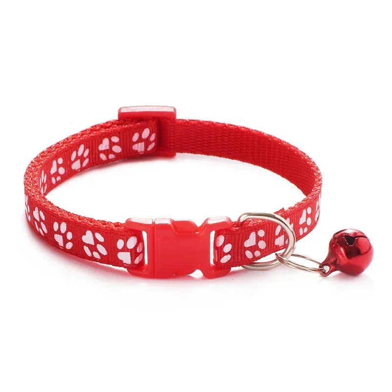 Fashion Pet Cats Collar Colorful Pattern Cute Bell Adjustable Collars for Cats Kitten DIY Ring Necklace Pet Accessories