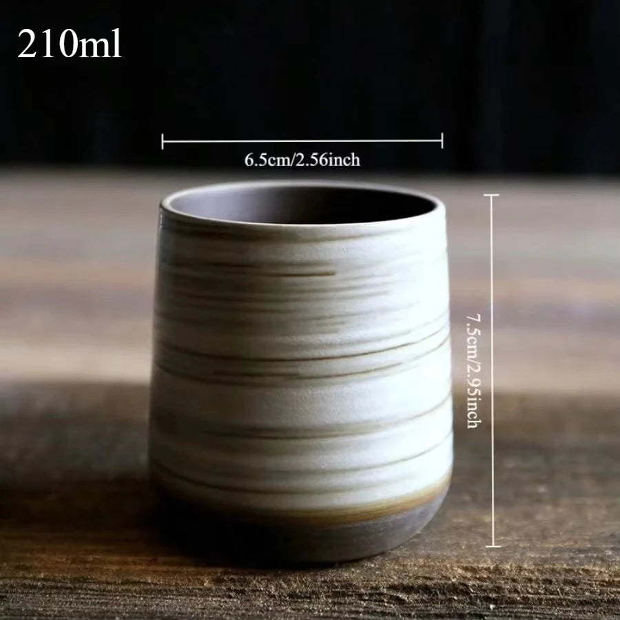 Vintage Japanese Raku Pottery Tea Cup Handcrafted Coarse Ceramic Kung Fu Cup Kiln Glaze Unique Design for Home Use