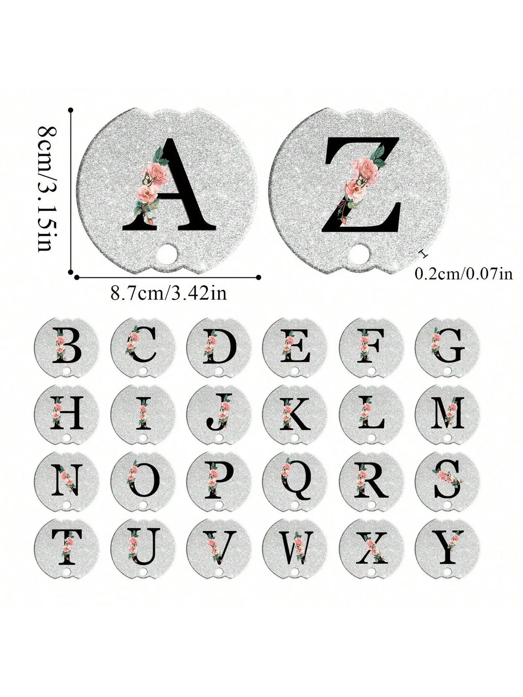 Tumblers Name Plates for Stanley Tumblers 40 oz Cup Lid H2.0,Cup Lid Topper Round Acrylic Name ID Plate Glitter silvery ﻿