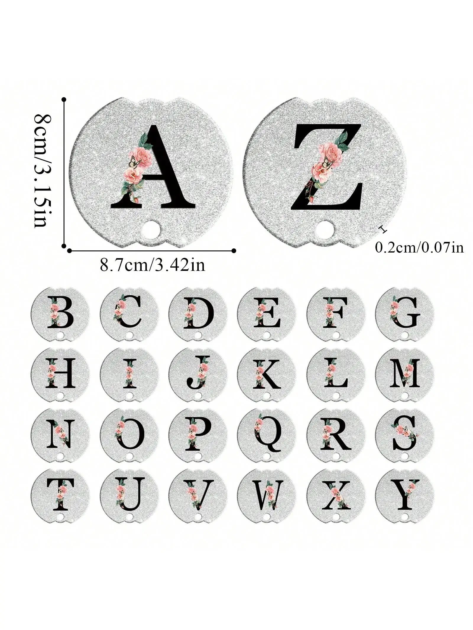 Tumblers Name Plates for Stanley Tumblers 40 oz Cup Lid H2.0,Cup Lid Topper Round Acrylic Name ID Plate Glitter silvery ﻿