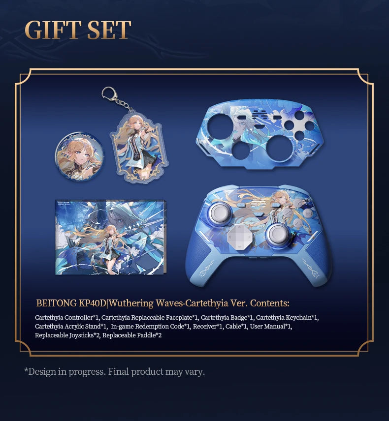 BEITONG Wuthering Waves Gamepads Phrolova/Cartethyia Ver KP40D Elite Controller Hall/Micro Vibration Trigger Force TMR Joystick