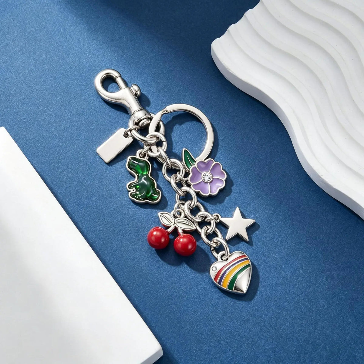 Bag Charm Vintage Metal Multi Charm Keychain Personalized Engraving Tag Handbag Decoration Gift For Women Girls