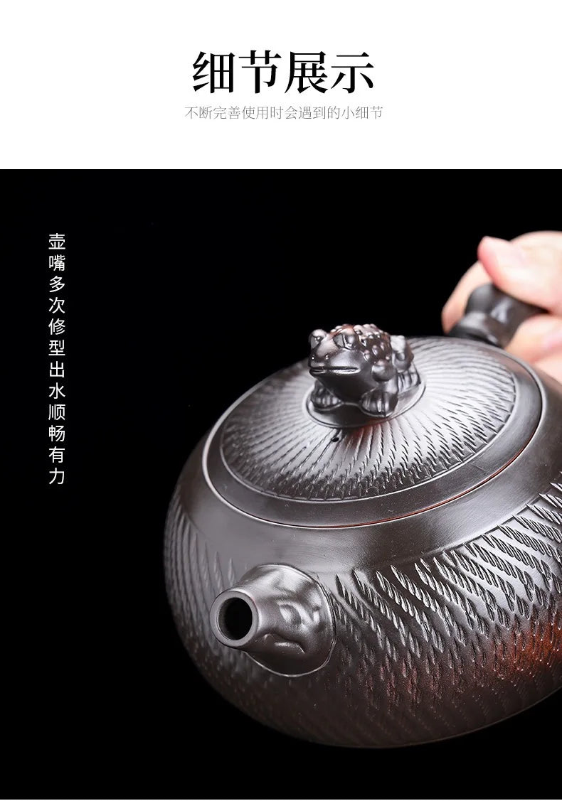 Household Xishi Pot Purple Pottery Pot Kung Fu Tea Set Large-capacity Purple Clay Pot Handmade Jumping Knife Craft