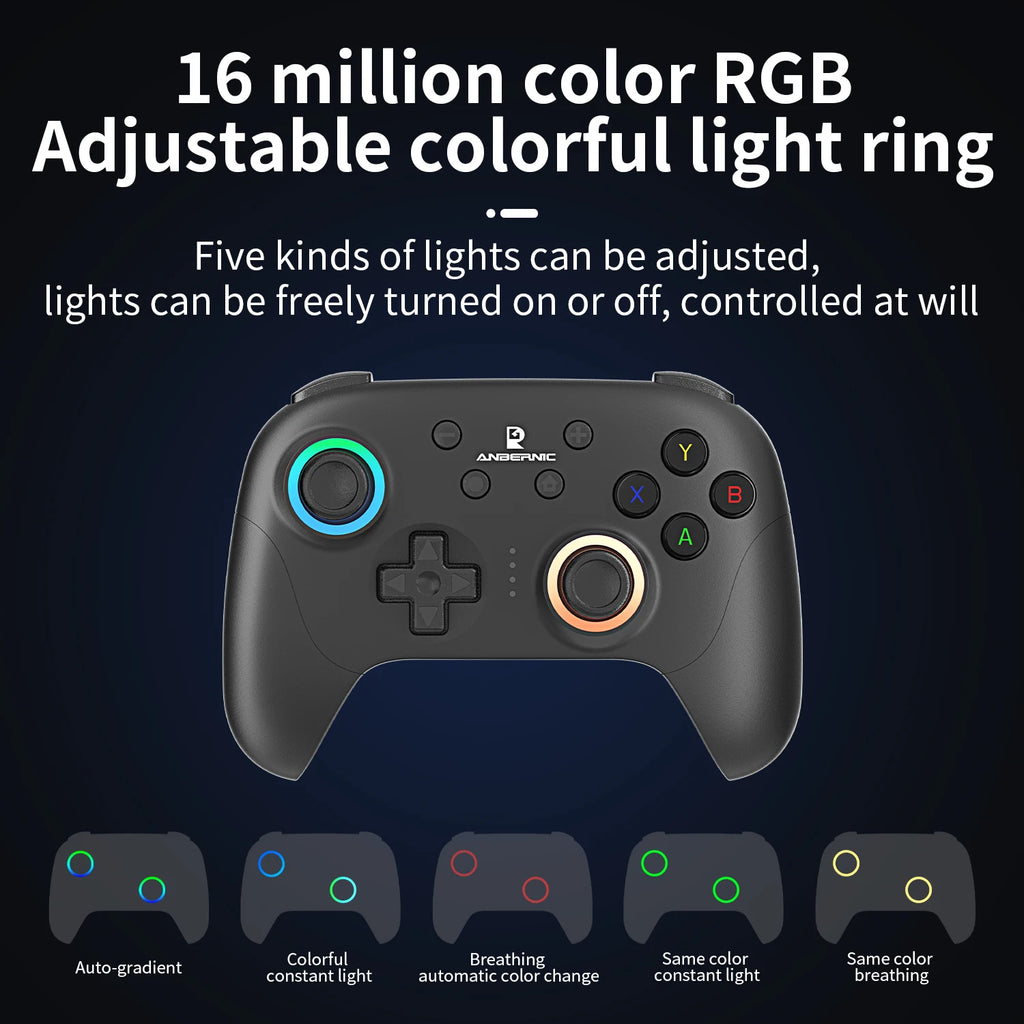 ANBERNIC RG P01 Retro Games Controller Wired/Wireless Bluetooth RGB Hall Effect Joystick XBOX Gamepad for PC Android IOS Steam