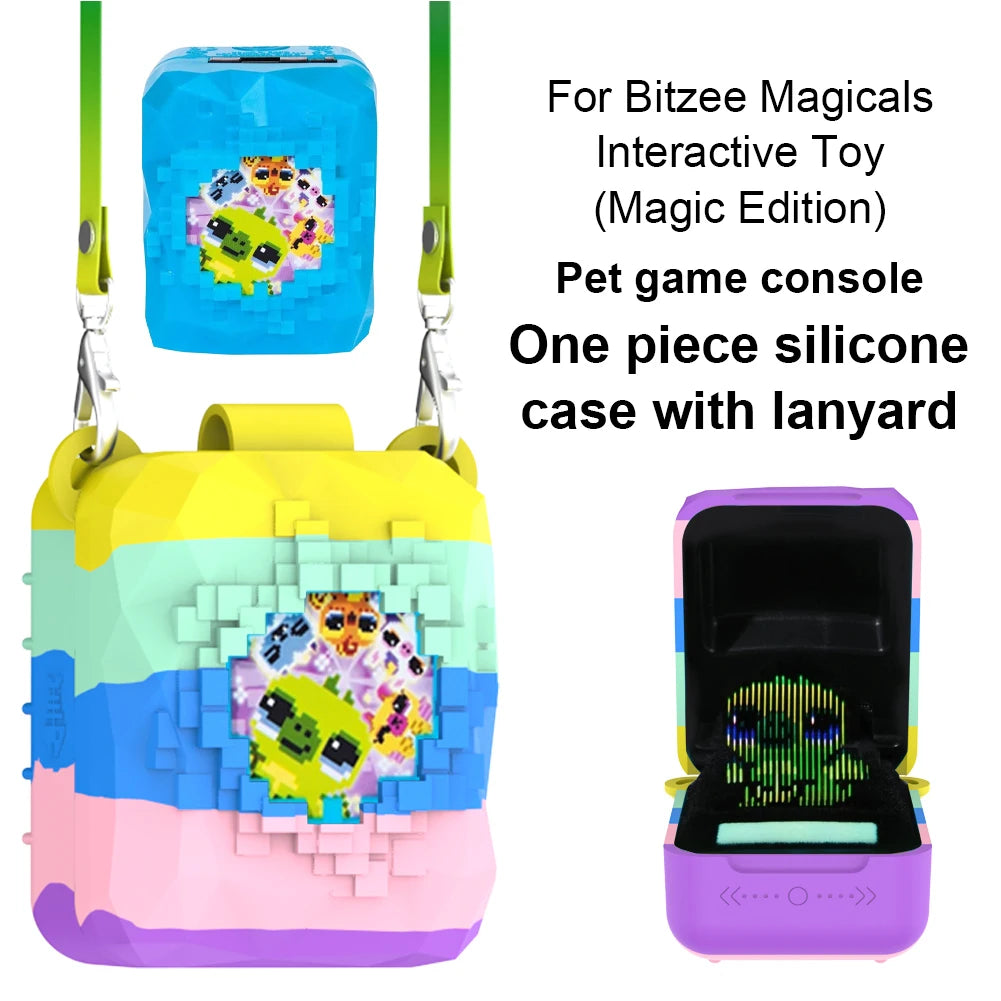 Silicone Case for Bitzee Magicals Interactive Toy Digital Pet Washable Protective Skin Sleeve with Lanyard Shockproof