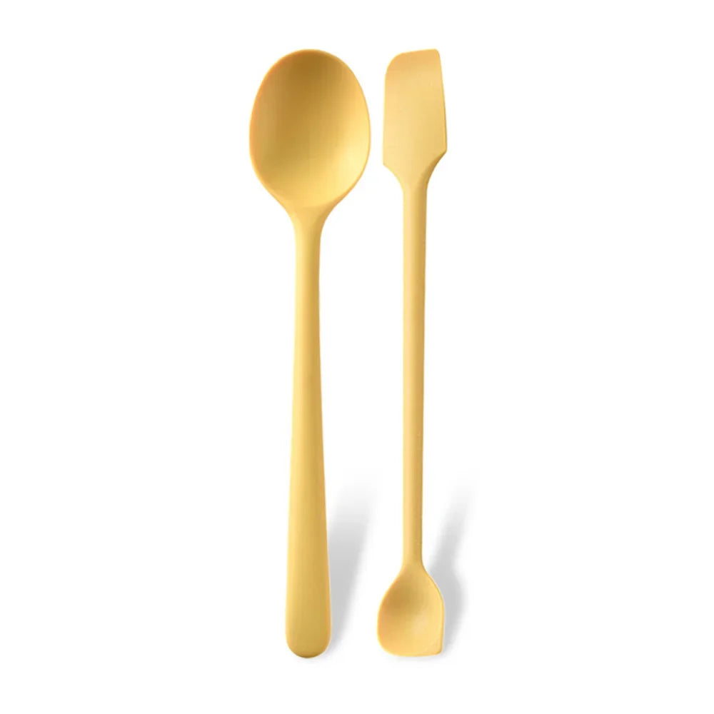 2/8Pcs Silicone Spoon Small Spoon Jam Spoon Heat Resistant Easy To Clean Non-stick Rice Spoons Tableware Utensil Kitchen Tools