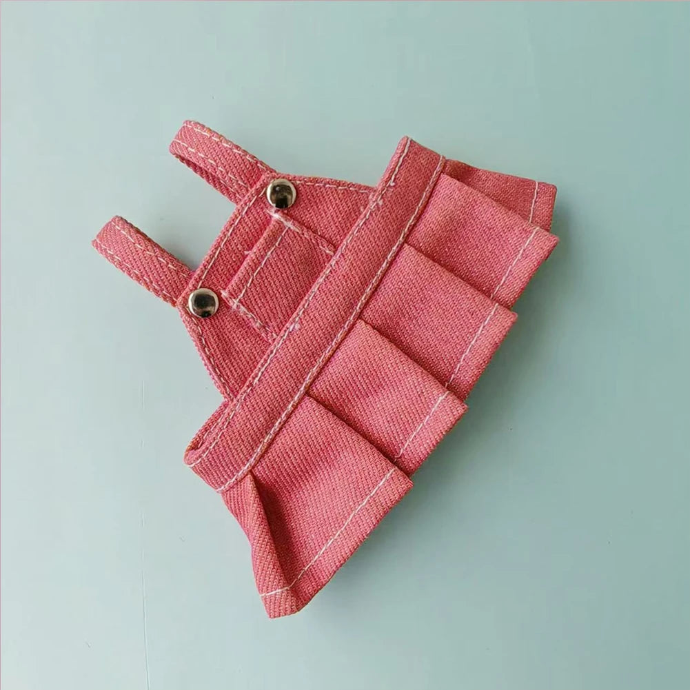 For Labubu V1 V2 V3 Clothes Labubu Purple denim overalls skirt Doll Accessories Labubu Fashion Gift