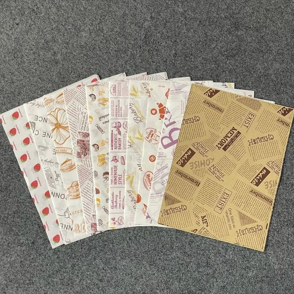 Non-stick Newspaper Style Food Wrappers Paper Wrapping Paper Wrapping Paper Wax Paper Oil-proof Baking Paper Food Packaging