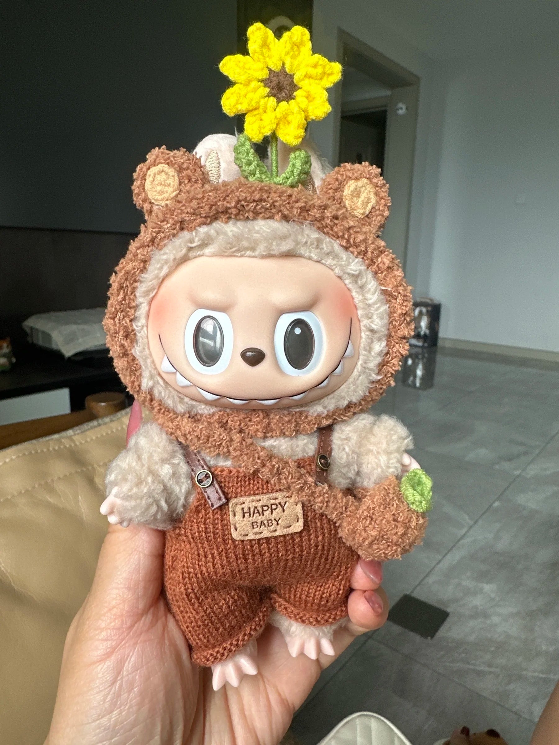 17cm Labubu Doll Clothes Sunflower Red Flower Heartbeat Macaron labubu clothes labubu cute clothing  ﻿
