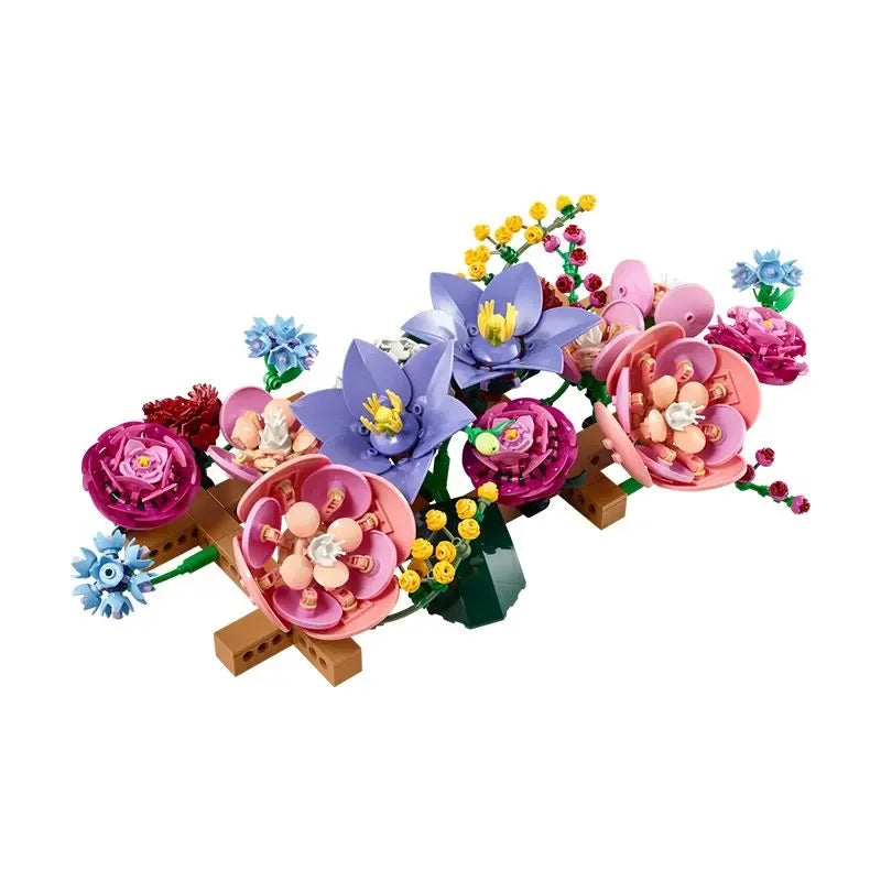 2026New Botanicals Flower Wall Set Creative Romantic Building Blocks Flowers Bouquet Model Bricks Set Home Decoration Toys