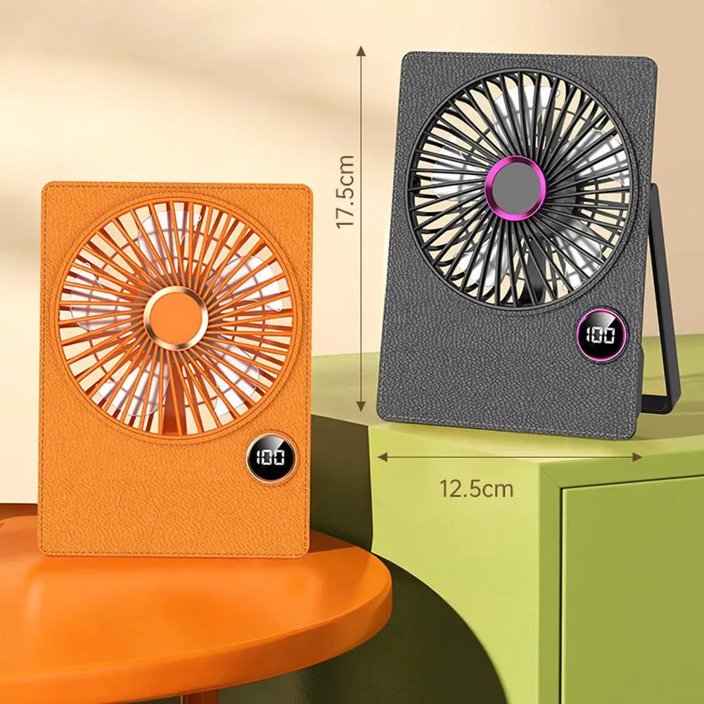 Portable Mini Desk Fan Office Wall Mounted Digital Display High Speed Brushless Motor Type-C Rechargeable Long Battery