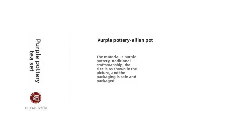 Purple Pottery Teapot Handmade Household Chinese Style Large Capacity Purple Clay Teapot Single Pot