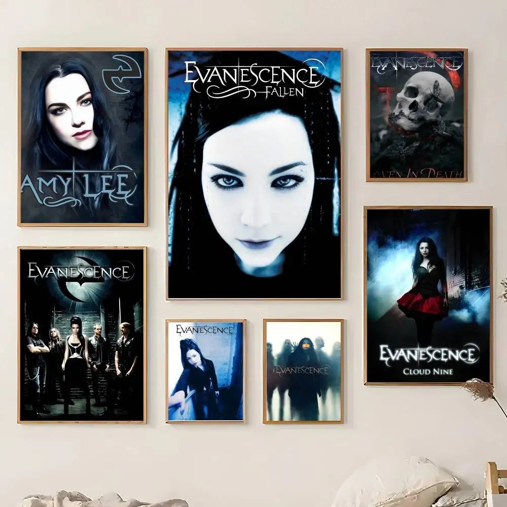 E-Evanescence A-Amy Lee Poster Sticky Wall Art Printing Waterproof Home Living Bed Room Bar Aesthetic Decor
