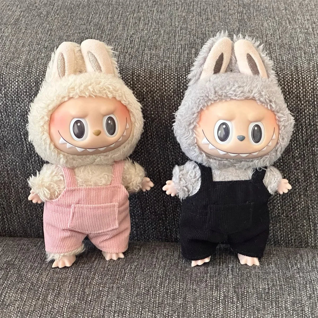 For 15cm Labubu Clothes Pocket overalls Collection Labubu Outfit Accessories Labubu Clothes