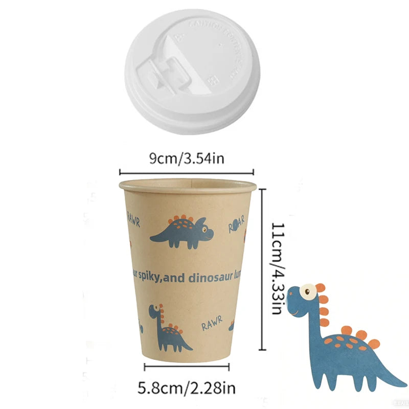 25/50Pack Disposable Paper Coffee Cups with Lids 12oz Bamboo Pulp To Go Drinking Paper Cups for Cold/Hot Drinks for Office Home