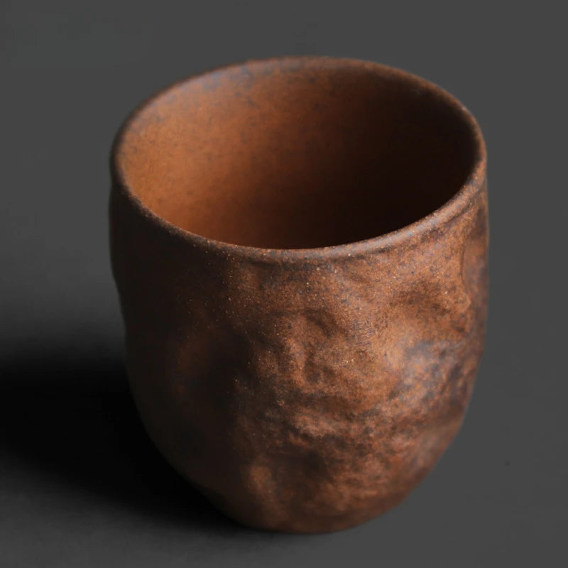 Rough Pottery Old Rock Clay Stone Texture Master Teacup Chinese Zen Kung Fu Tea Ceremony Drinking Tea Master Single Cup
