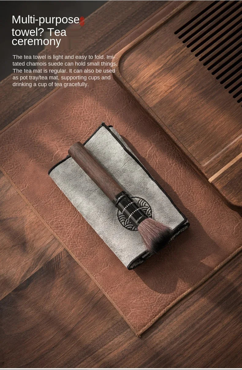 Water Absorption Tea Towel Tea Cloth Thickened Coffee Table Cloth Zen Teaware Towel Cotton Linen Rag Pad Tea Table Accessories