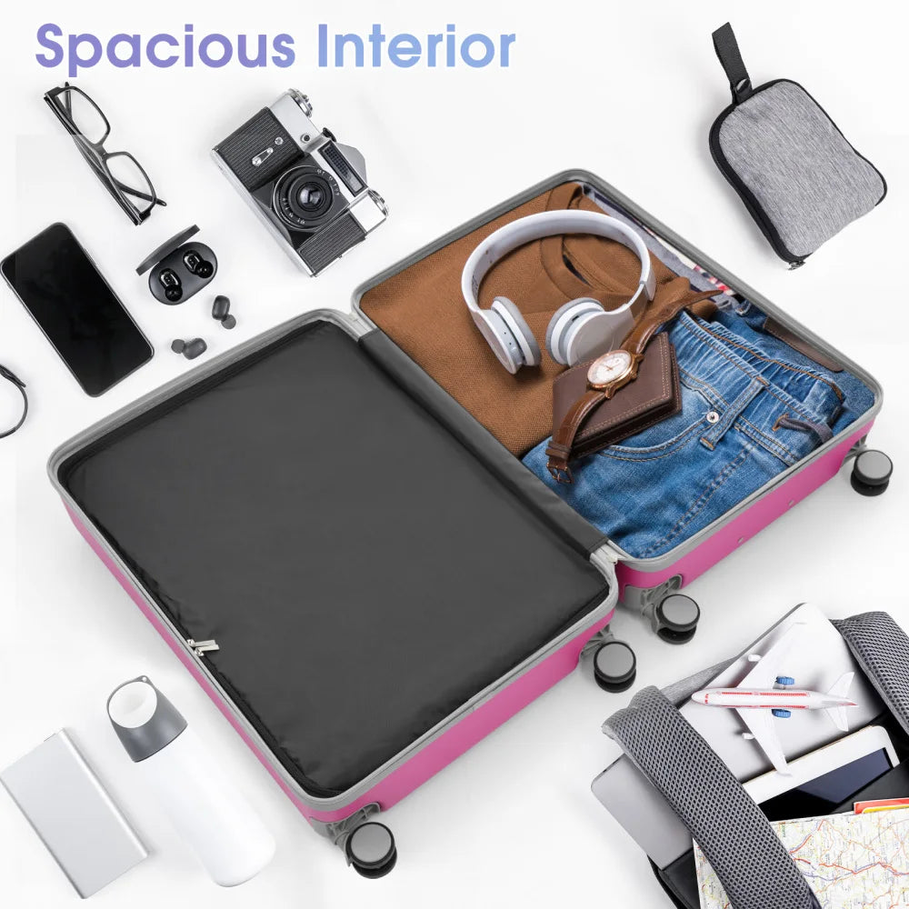 3 Piece Luggage Set , Lightweight Durable Suitcases with Spinner Wheels and TSA Lock, Carry-on & Checked Travel Luggage20/24/28