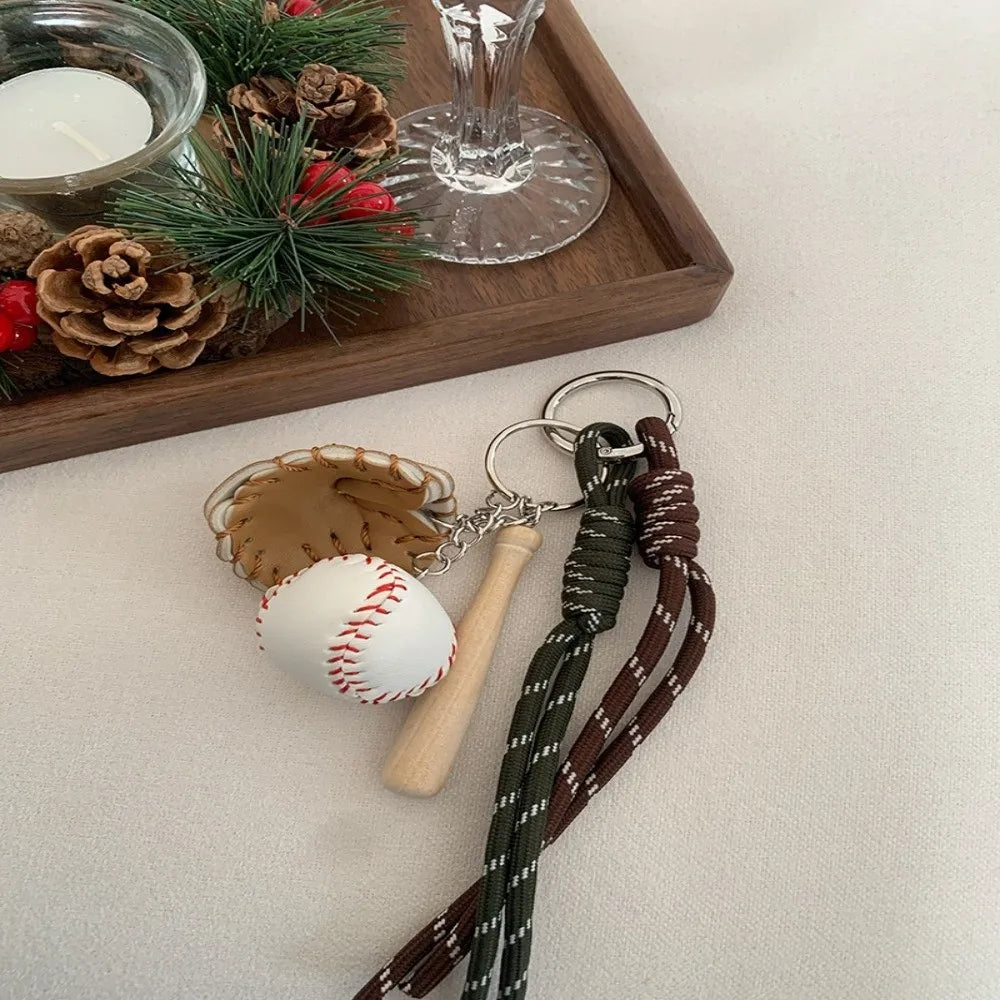 Bag Charms Baseball Braid Rope Pendant Weave Rope Nylon Braid Rope Bag Charms Key Ring Bag Accessories Car Key Chain