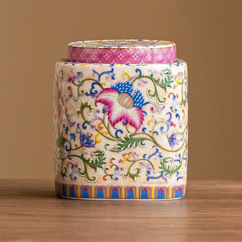 Enamel Ceramic Tea Jar Tea Box Sealed Moisture-proof Jar Teas Container Teas Storage Jar Candy Jars Creative Storage Jars