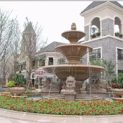 Outdoor Modern European Design Water Fountain Hand Carved Travertine Statue for Villas Hotels Garden Products