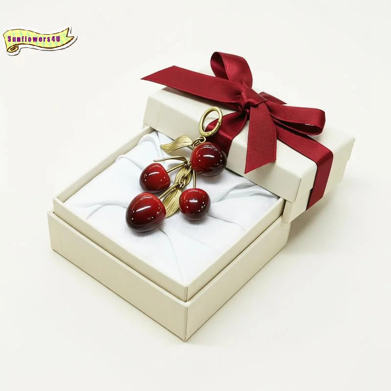 Luxury High Quality Cherry Bag Charms for Keychains Elegant Accessories Decoration