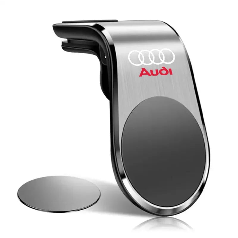Magnetic Car badge Phone Holder Metal Stand Accessories For Audi A6 C5 C6 C7 C8 A4 B5 B6 B7 B8 B9 S3 S4 S5 Q3 8U Q5 8R Q7 Q8 TT