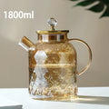 Borosilicate Glass Teapot Stovetop Safe,1000ml/1800ml Tea pot, for Loose Leaf Teas Fruit Teas Fragrant Tea