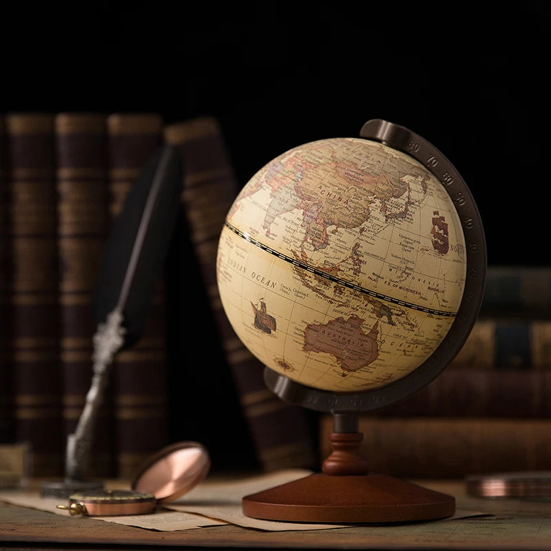 Vintage 5 Inch Earth Globe Geografia Globo Do Mapa Wooden decoration Home Ornaments