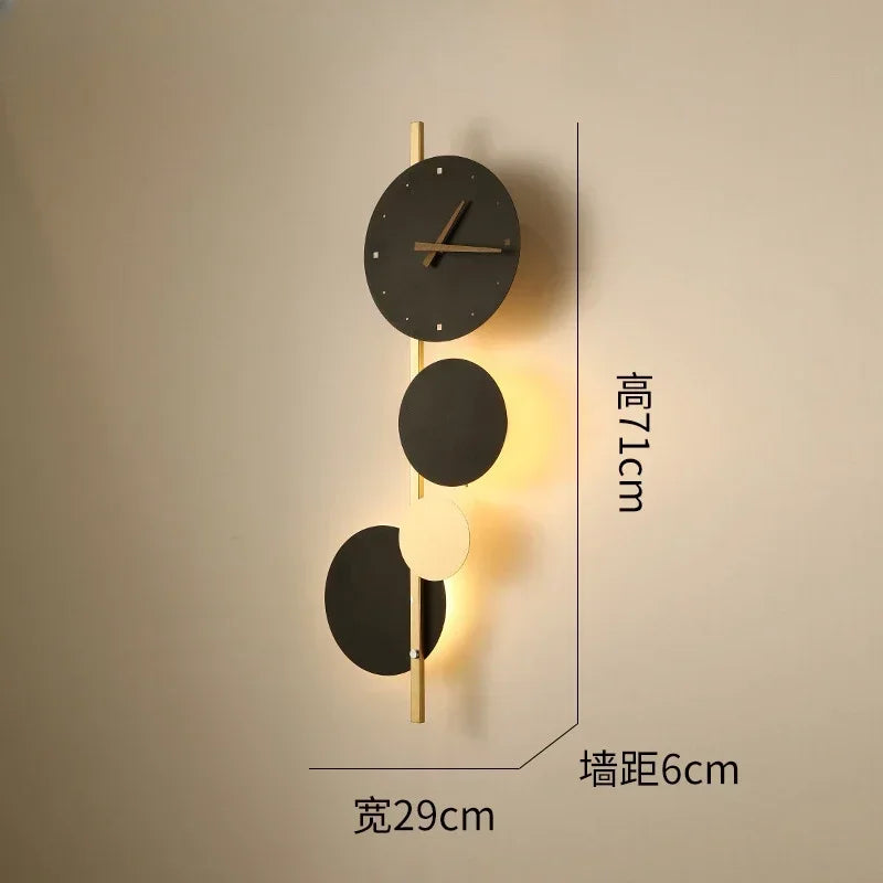 Modern LED Wall Lamp Clock Sconce for Bedroom Bedside Living Dining Room Aisle Porch Corridor Home Decor Lighting Fixture Luster