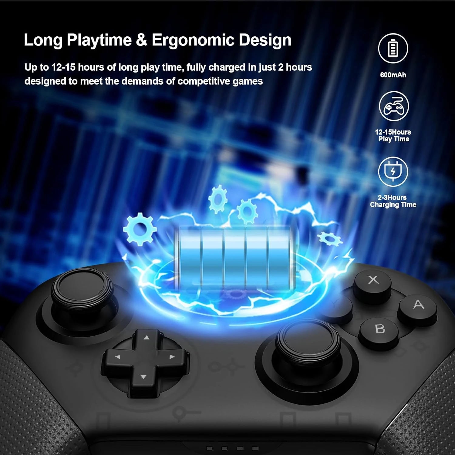 Wireless controller compatible with Switch/Switch Lite, designed as a game console remote gamepad.