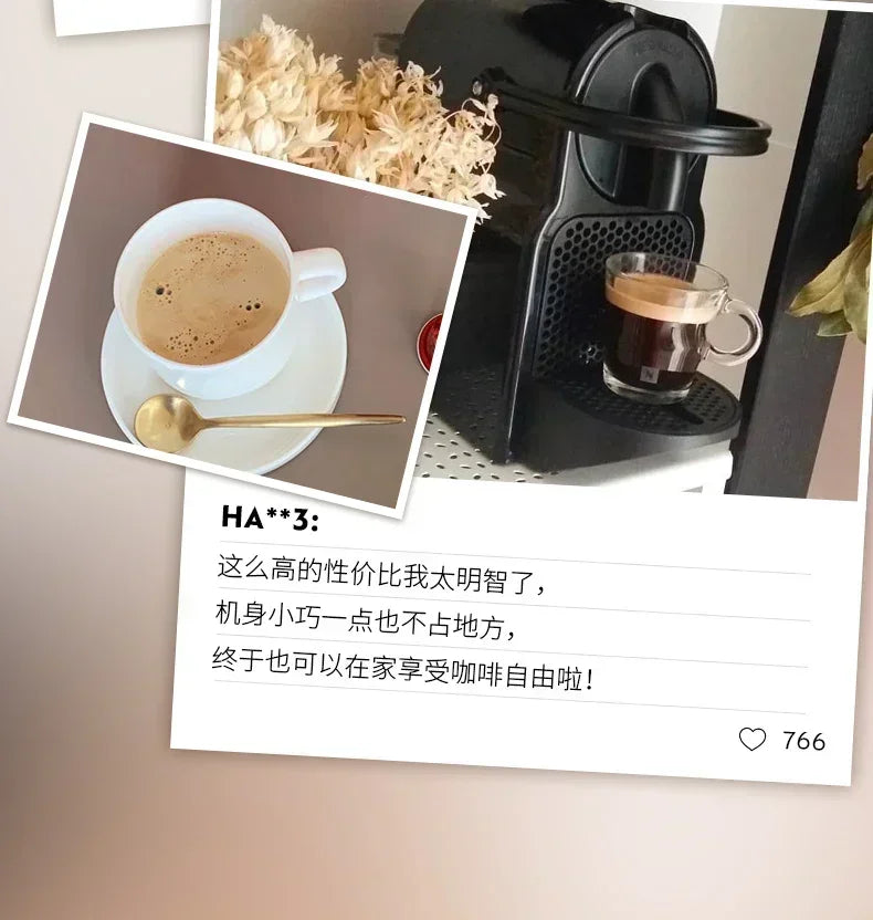 220V NESPRESSO Inissia Automatic Coffee Machine for Delicious Cappuccinos and Lattes AF