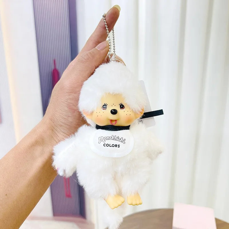 15cm Monchhichi Cute Plush Toy with Delicate Vinyl Face Soft Stuffed Character Toy Backpack Hanging Sweet Birthday Holiday Gift