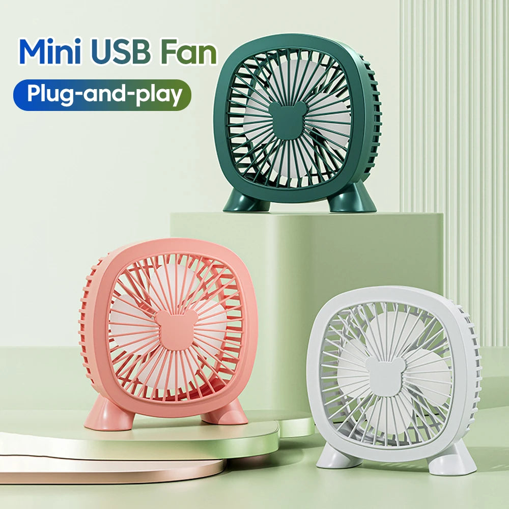 Mini Desktop Fan Portable With USB Direct Plug In Summer Gadget USB Small Fan For Home Desk Office School Outdoor Camping Travel