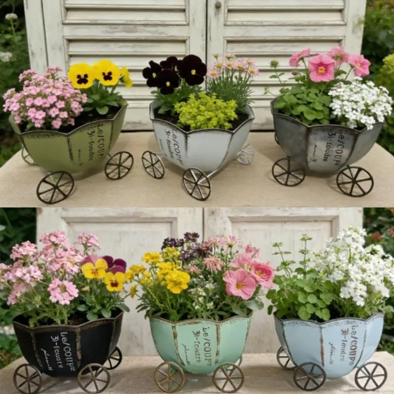 Classical Wrought Iron Creative Flower Pot Home Furnishing Outdoor Gardening Metal Flower Pot Courtyard Garden Decoration 87HA