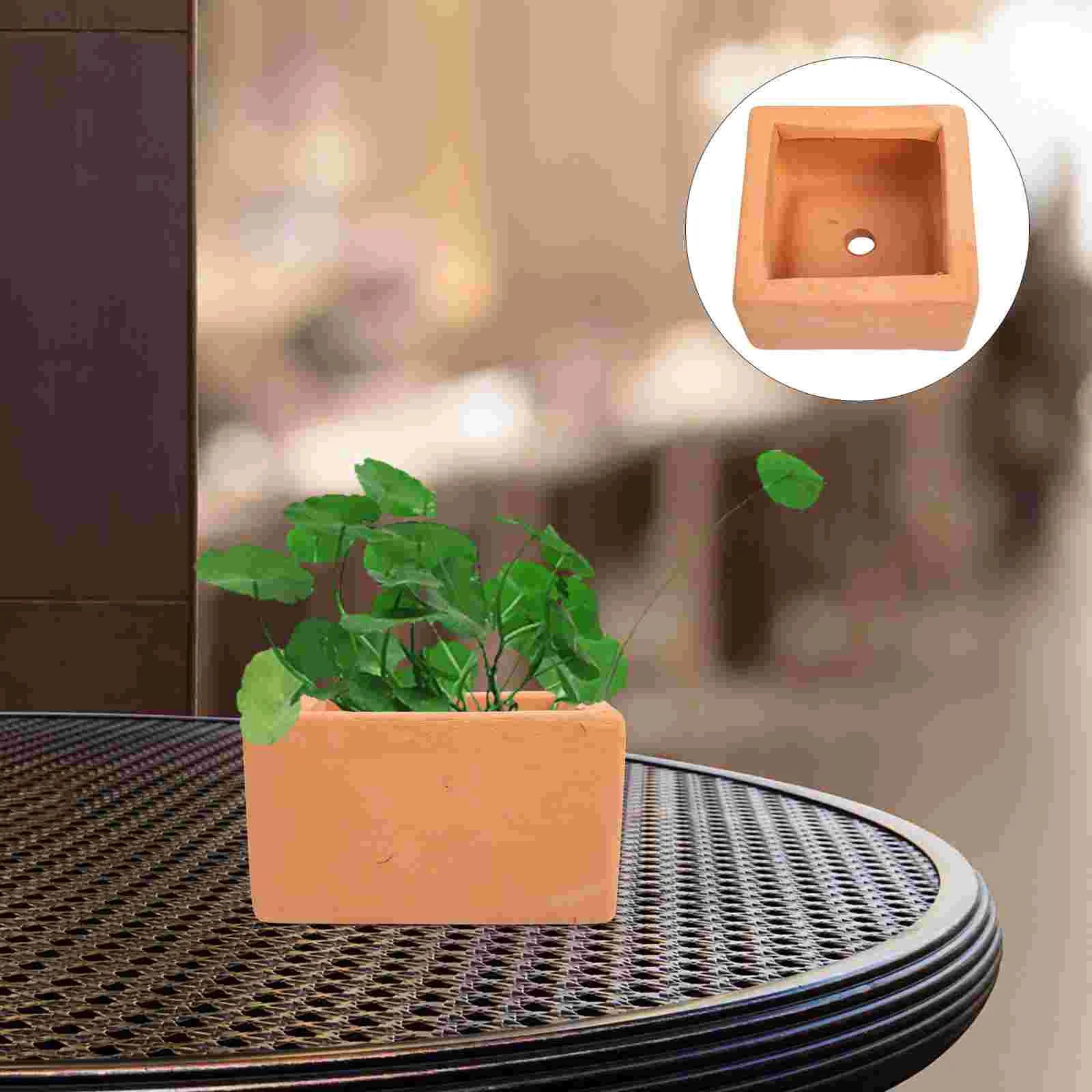 3 Pcs Terracotta Flowerpots Sturdy Red Pottery Succulent Plant Pot Small Containers Ceramic Bowls Home Office Planter