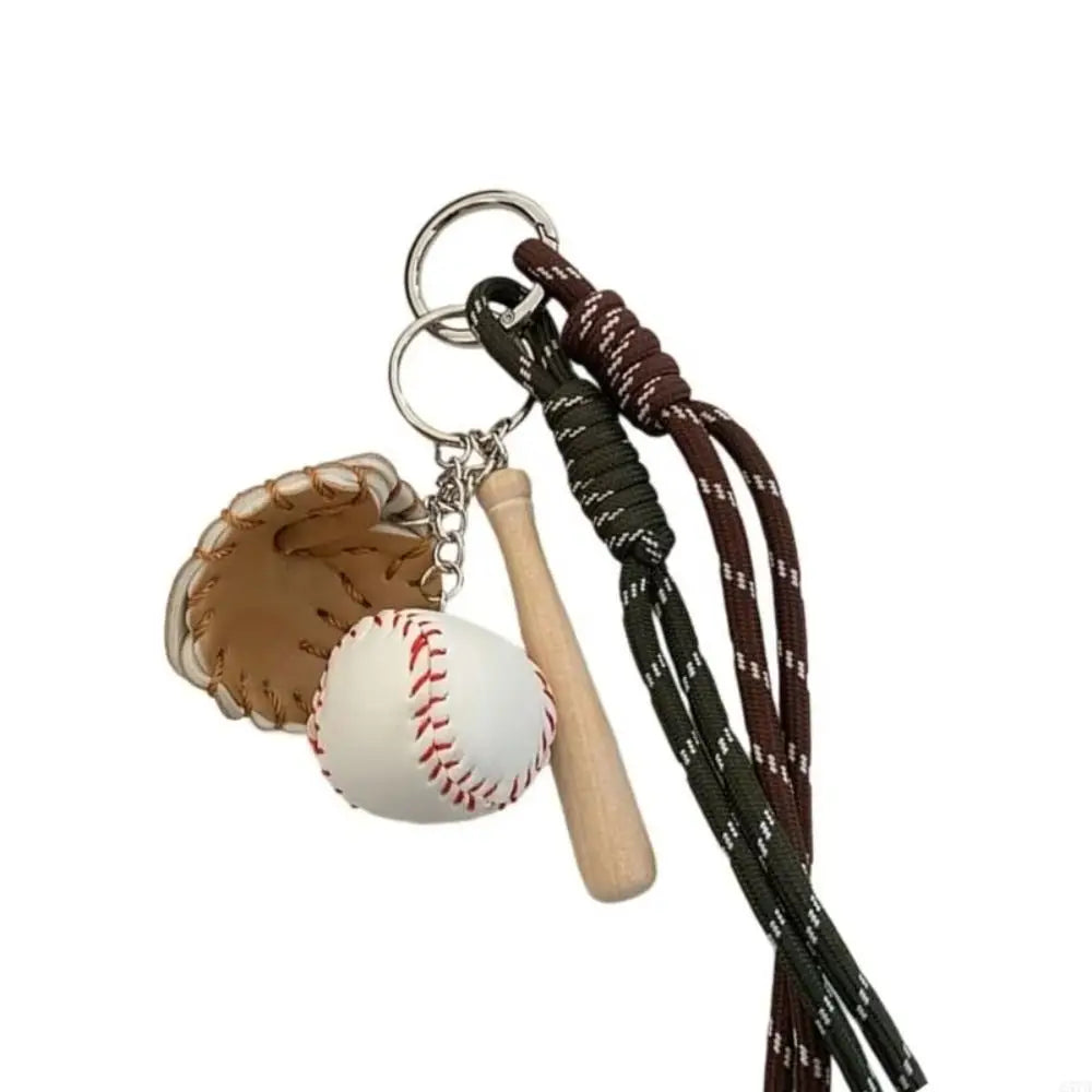 Bag Charms Baseball Braid Rope Pendant Weave Rope Nylon Braid Rope Bag Charms Key Ring Bag Accessories Car Key Chain