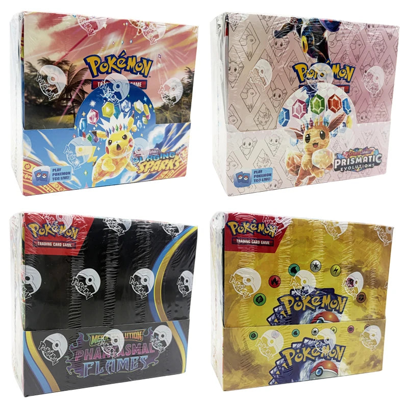 324Pcs Pokemon Card Prismatic SCARLET.VIOLET Sun&Moon DESTINED RIVALS PHANTASMAL FLAMES English Booster Battle Transaction Cards