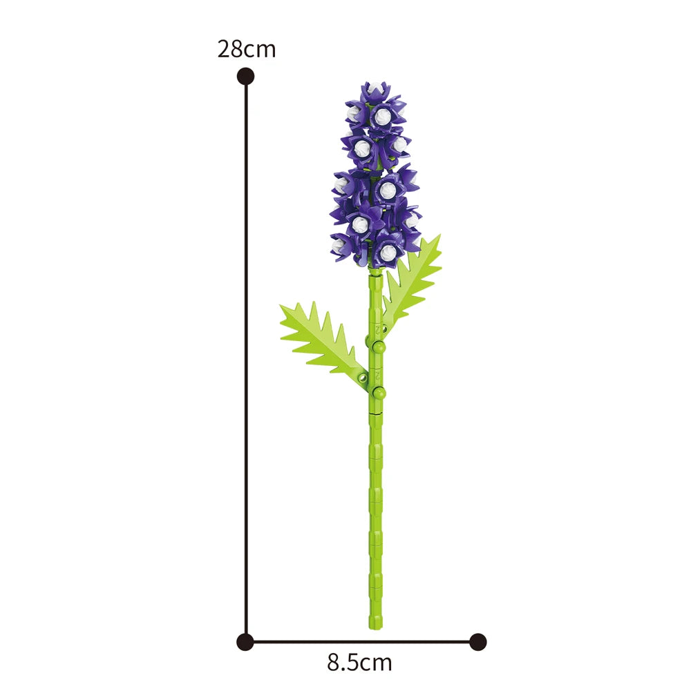 Creativity Potted Plants Bouquet Rose Lily Flower Home Desk Plant Decoration Assemble Building Blocks Bricks Toys Girls Gift