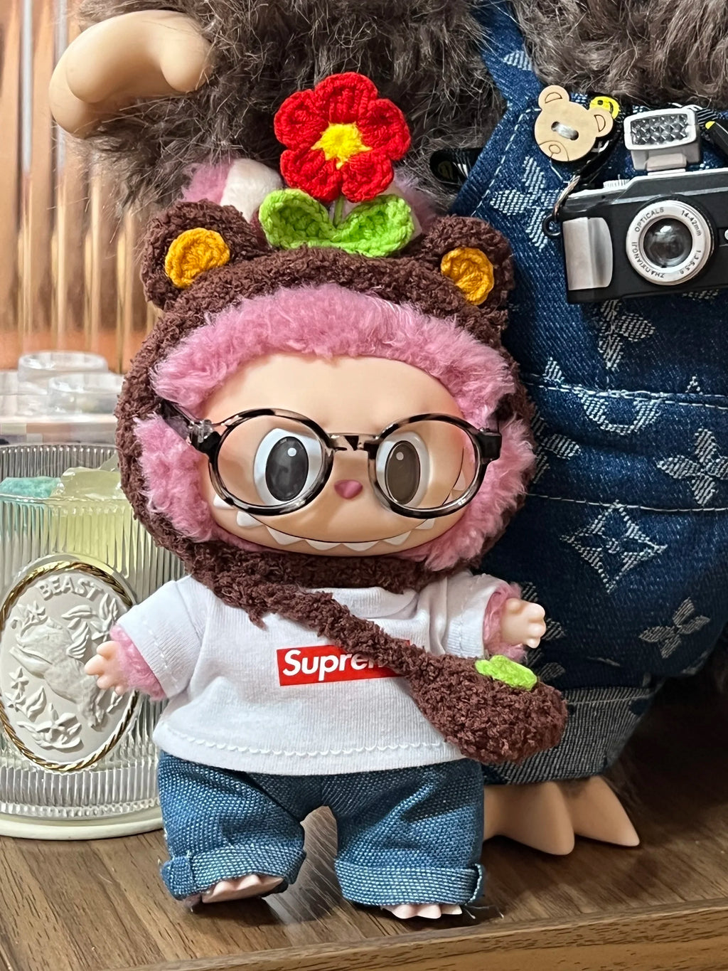 17cm Labubu Doll Clothes Sunflower Red Flower Heartbeat Macaron labubu clothes labubu cute clothing  ﻿