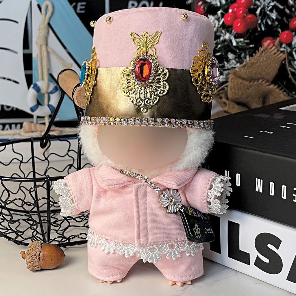 Labubu Clothes 15 17cm Doll DIY Clothing Accessories Fashion Ably luxurious style with Straw Hat Leather Jacket Denim Outfit