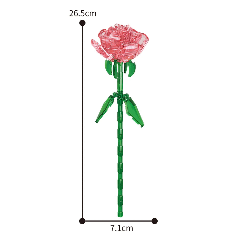Creativity Potted Plants Bouquet Rose Lily Flower Home Desk Plant Decoration Assemble Building Blocks Bricks Toys Girls Gift