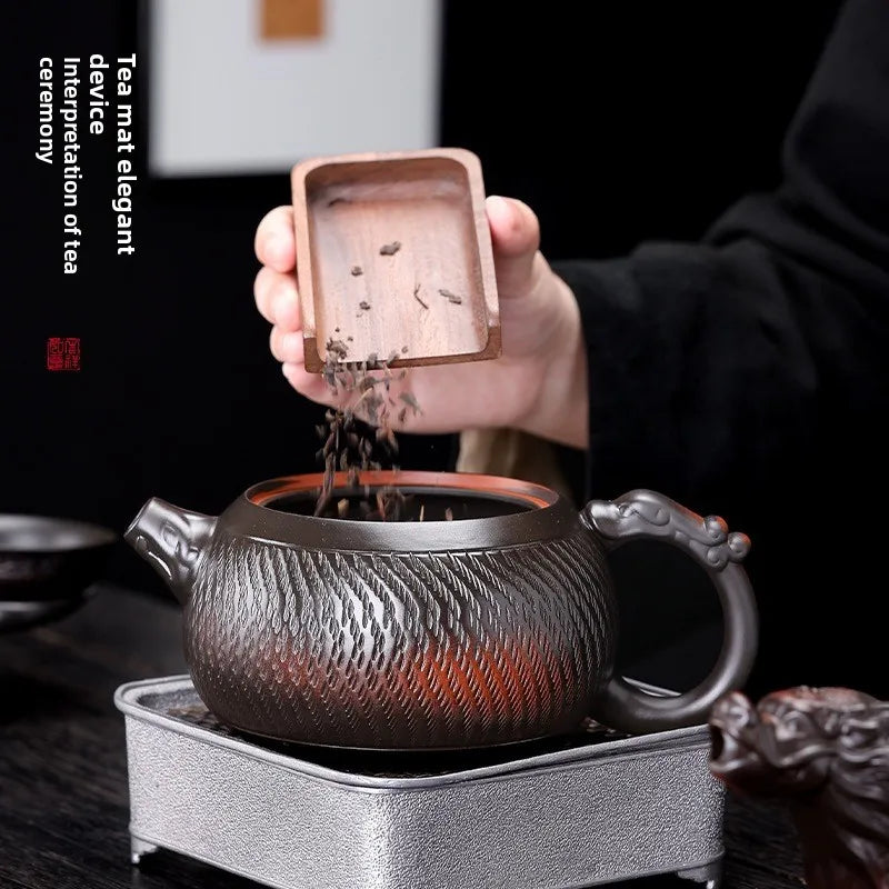 Household Xishi Pot Purple Pottery Pot Kung Fu Tea Set Large-capacity Purple Clay Pot Handmade Jumping Knife Craft