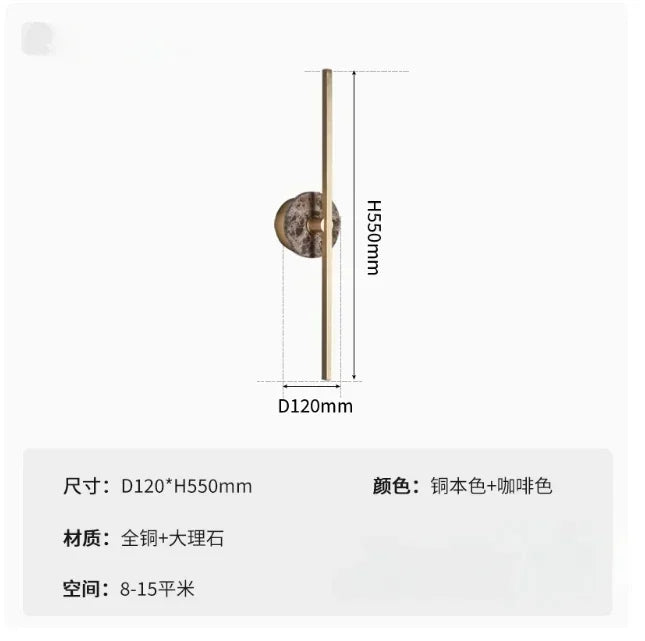 Natural Marble Wall Lamp Minimalist Brass Line Lighting Room Decor For Parlor Dining Room Bedroom Aisle Hotel Gold Dropshipping