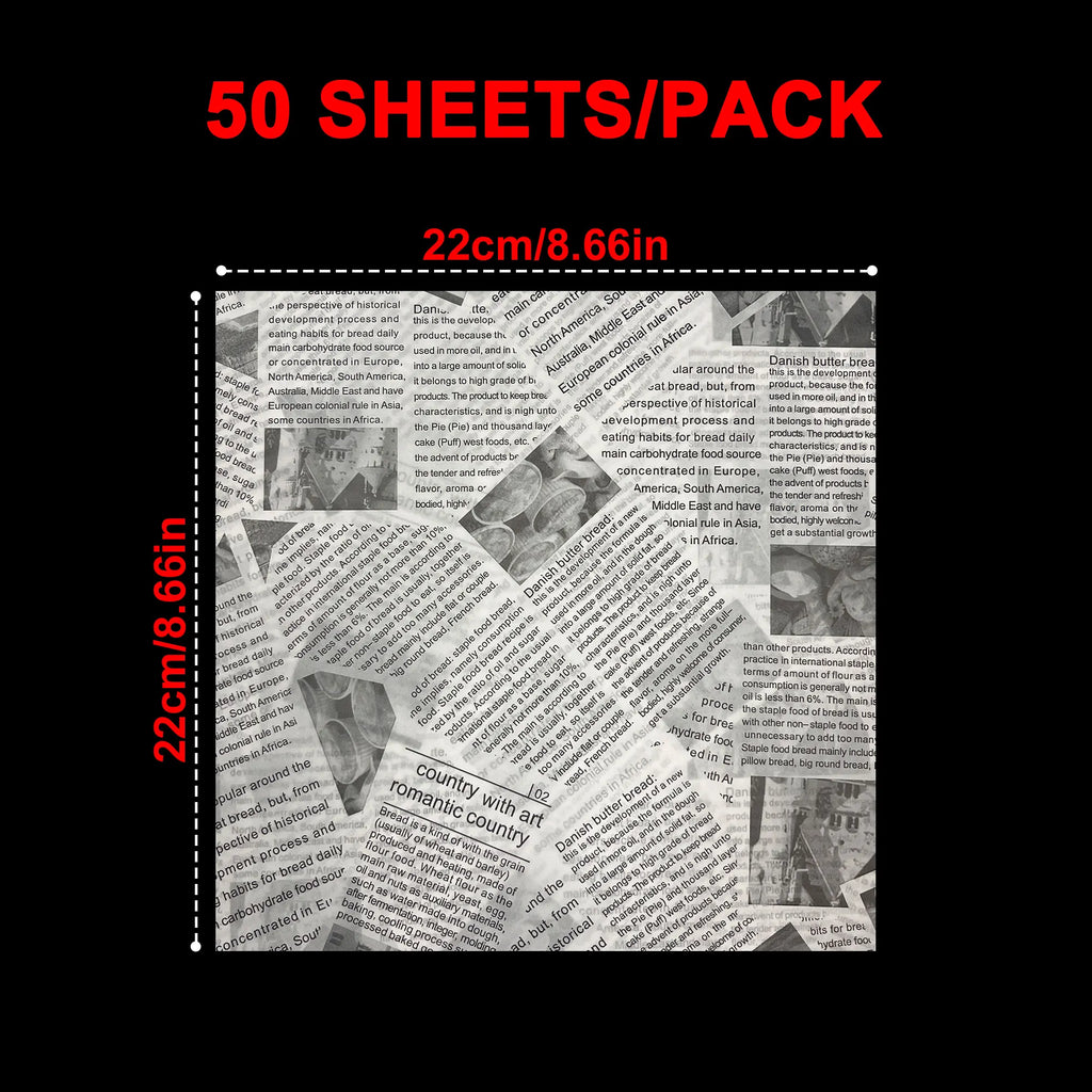 Wax Paper Sheets Grease Resistant Tray Basket Liners Newsprint Paper Water and Grease Proof Sandwich Wrapping Paper for Food