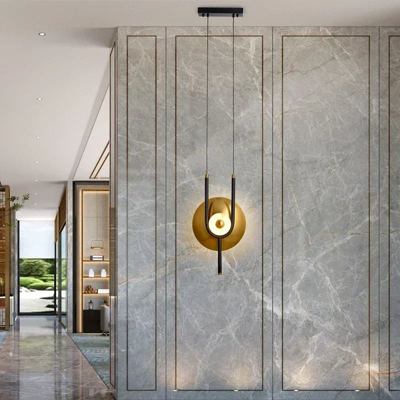 Luxury Villa Marble Wall Lamp Corridor Long Pole Wall Light Living Room Lamp Sofa Background Bedroom Bedside Lamp LED Lighting